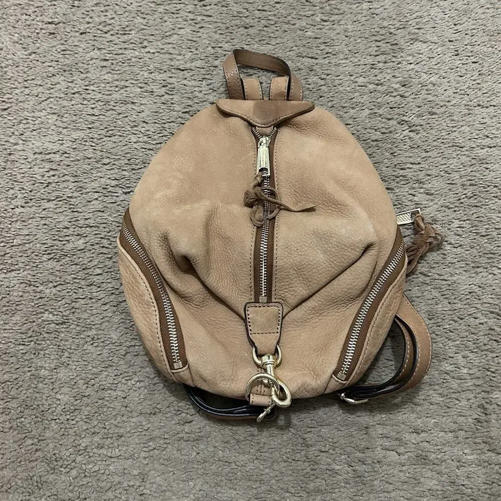 Rebecca Minkoff Julian Mini Backpack Leather Handbag Tan *Read